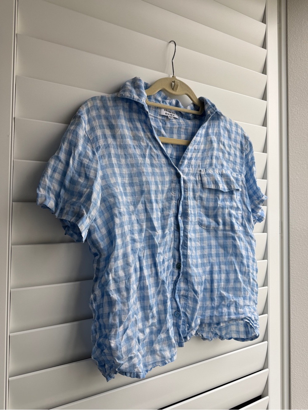 Frankie’s BikinisLight Blue Check Short-Sleeve Shirt